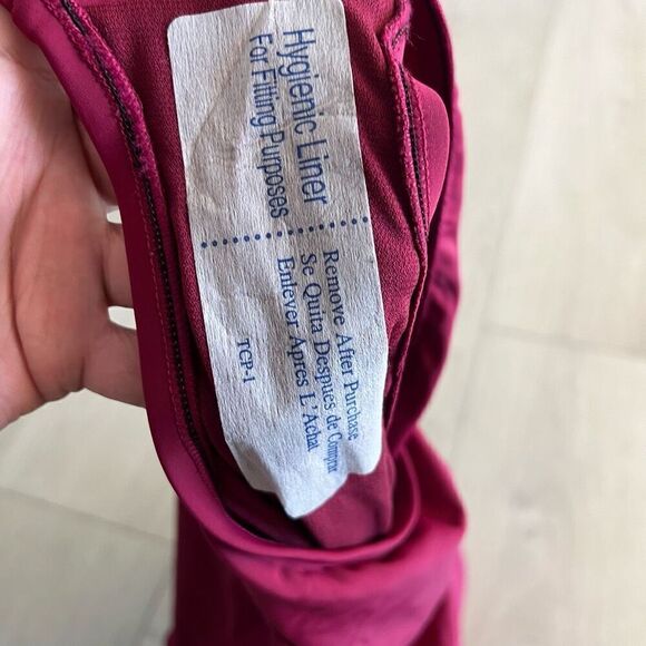 Women's Cut Out Strap One Piece Swimsuit - Aqua Green® Dark Red m - Picture 3 of 7